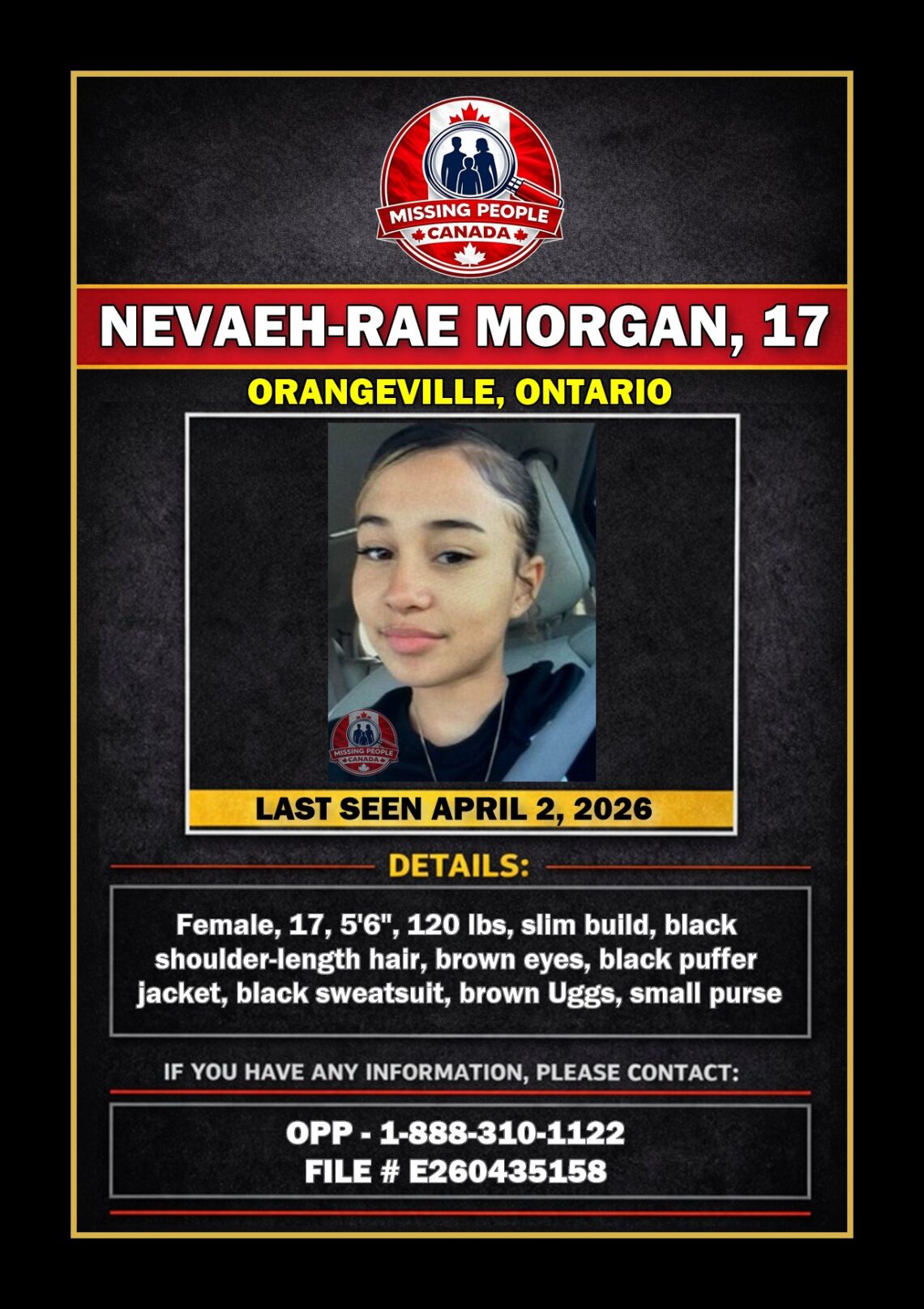 MISSING PERSON CANADA RELEASE