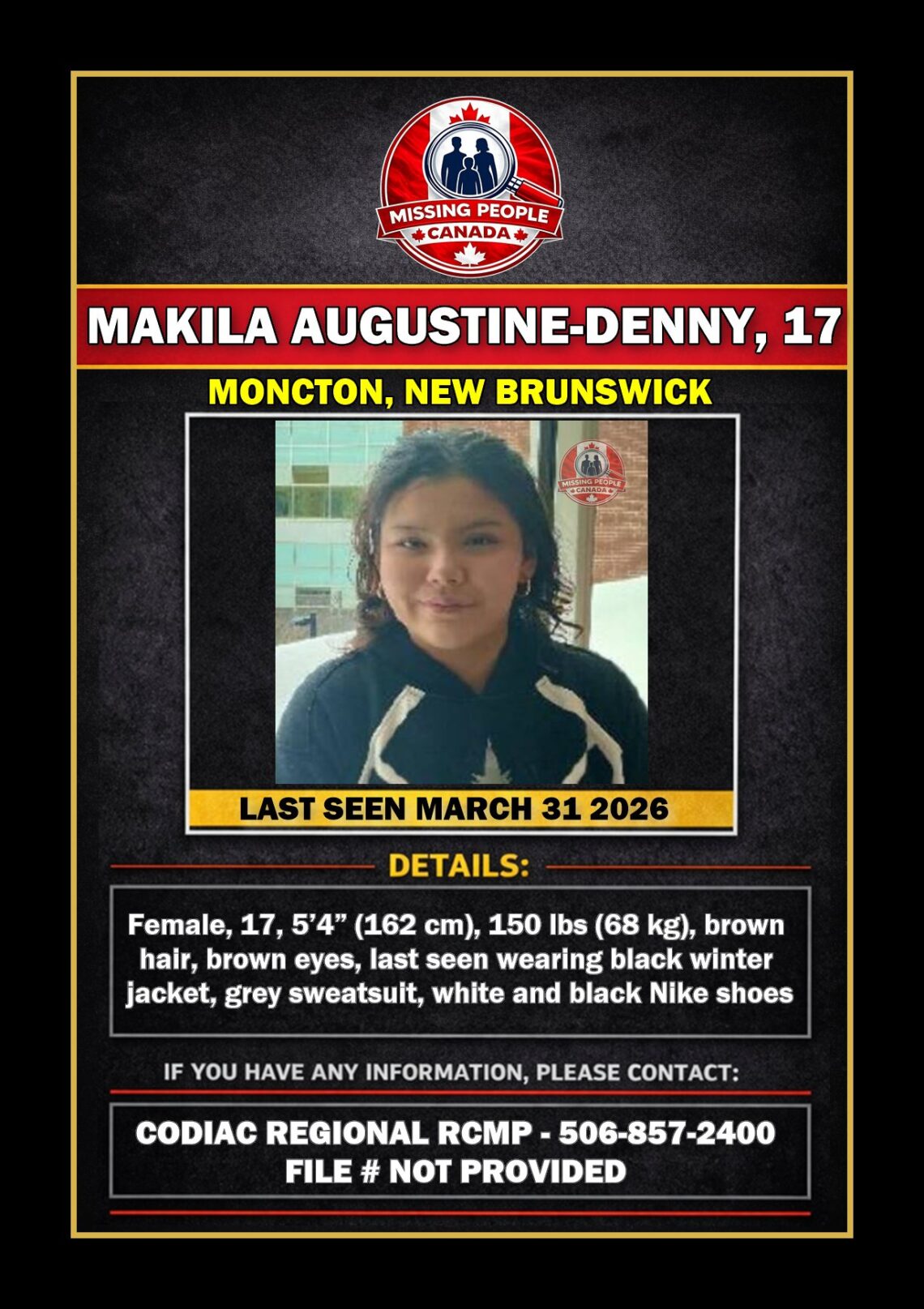 MISSING PERSON CANADA RELEASE