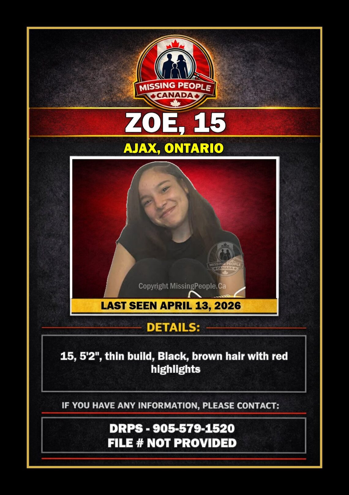 MISSING PERSON CANADA RELEASE