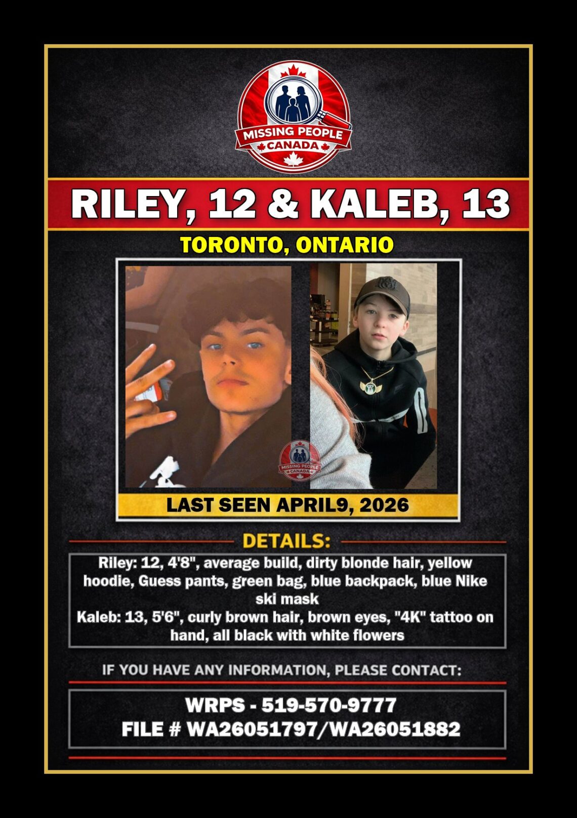 MISSING PERSON CANADA RELEASE