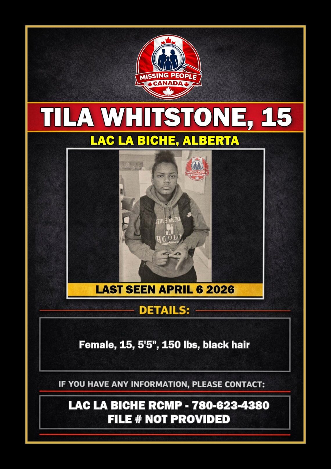 MISSING PERSON CANADA RELEASE