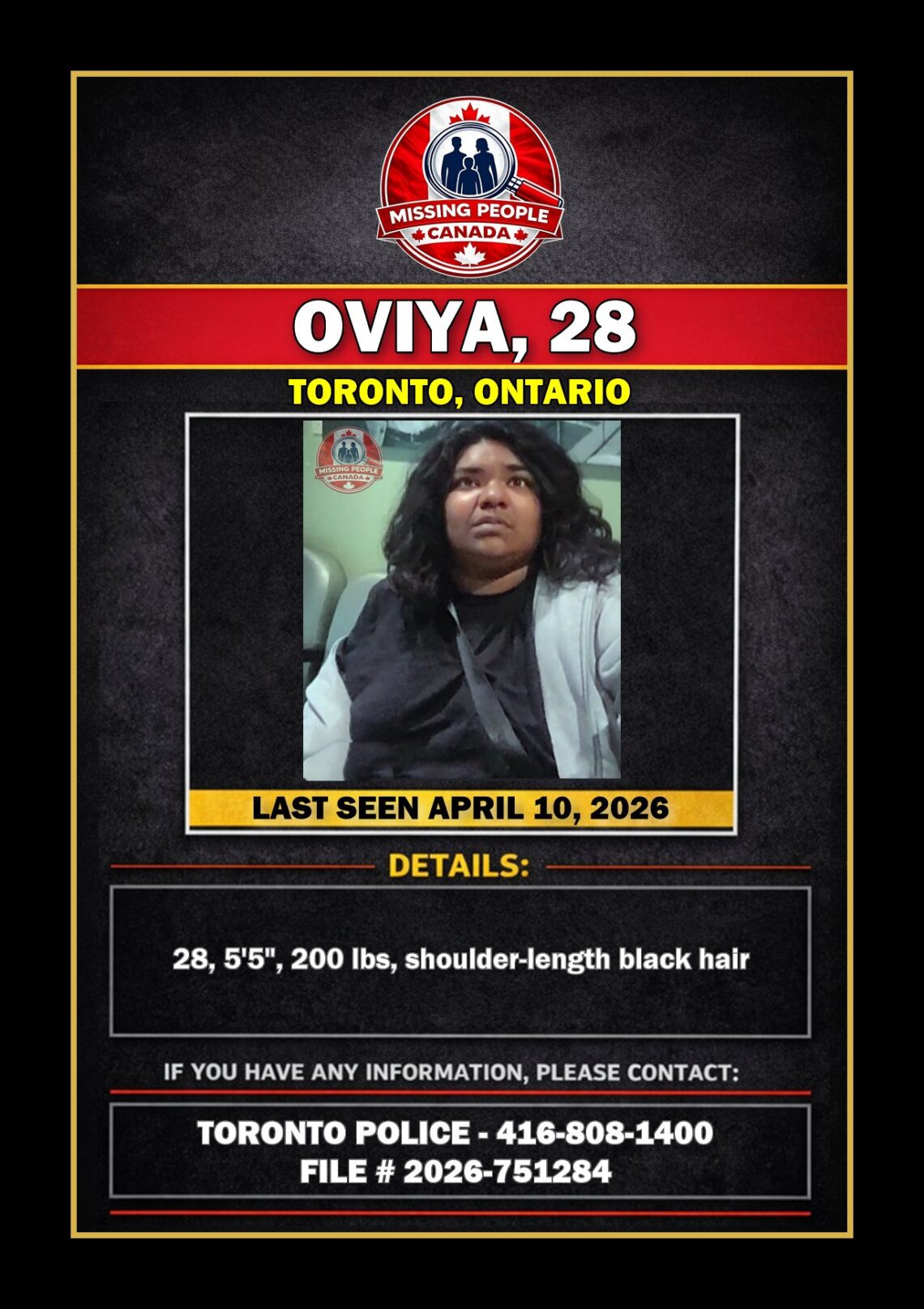 MISSING PERSON CANADA RELEASE