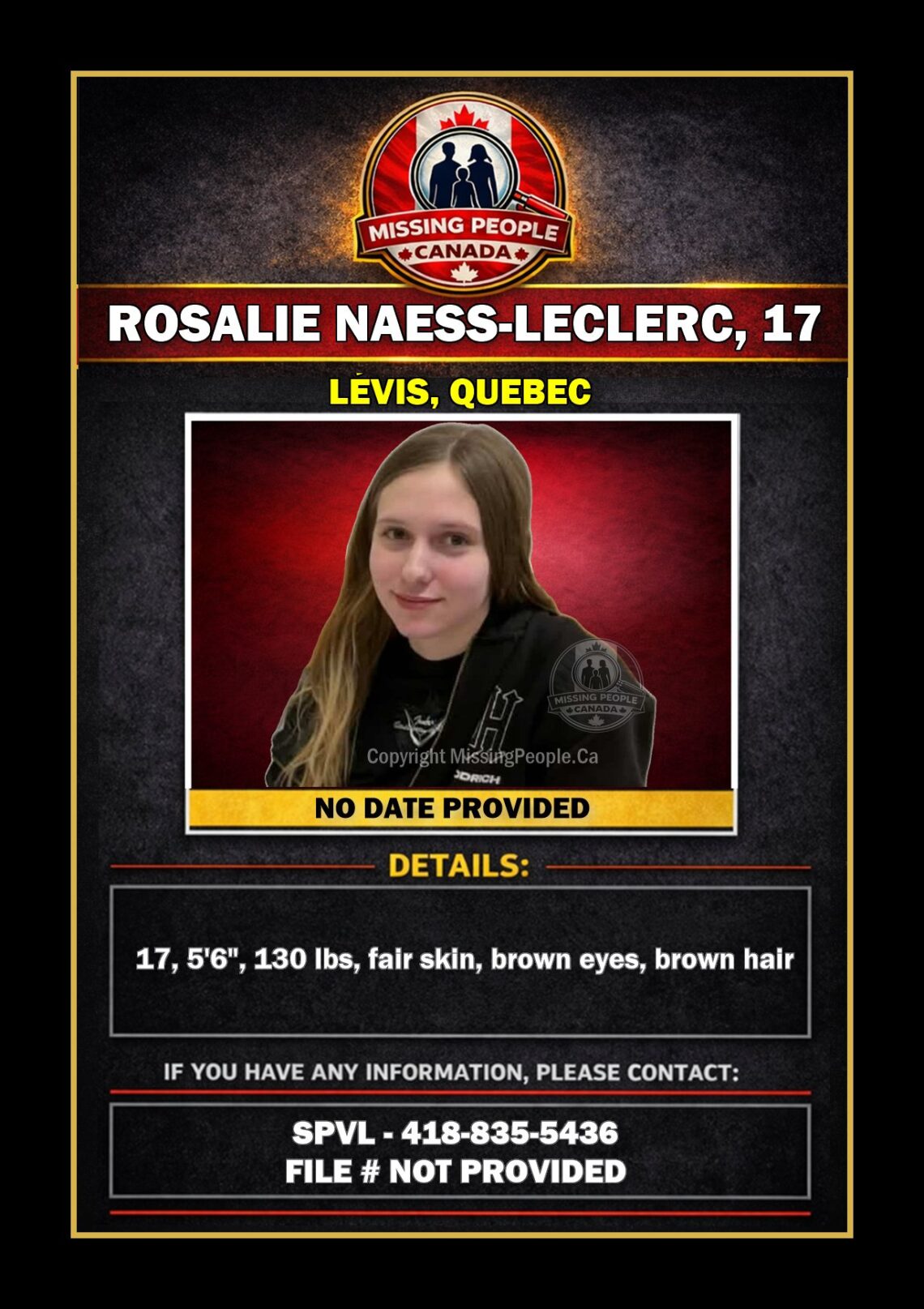 MISSING PERSON CANADA RELEASE