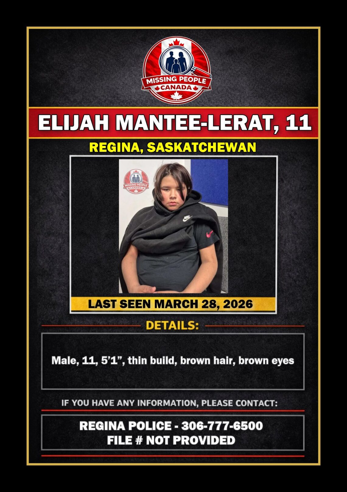 MISSING PERSON CANADA RELEASE