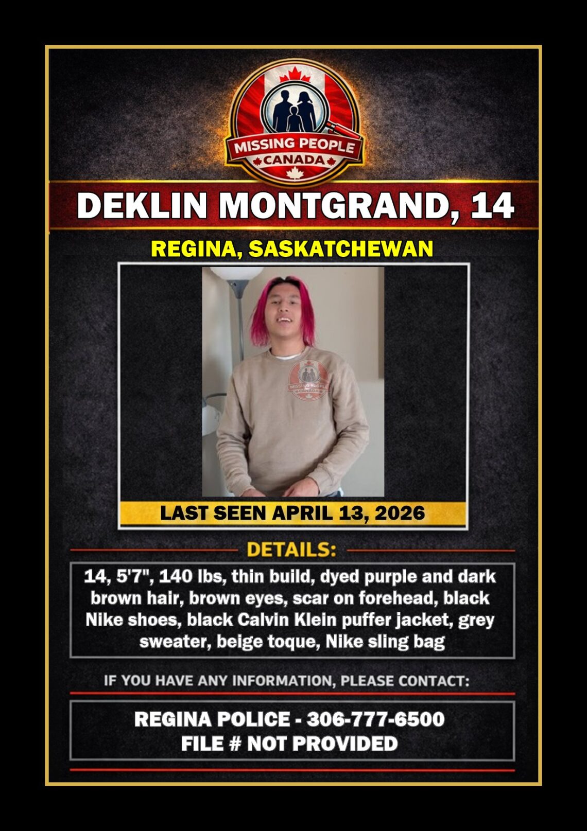 MISSING PERSON CANADA RELEASE