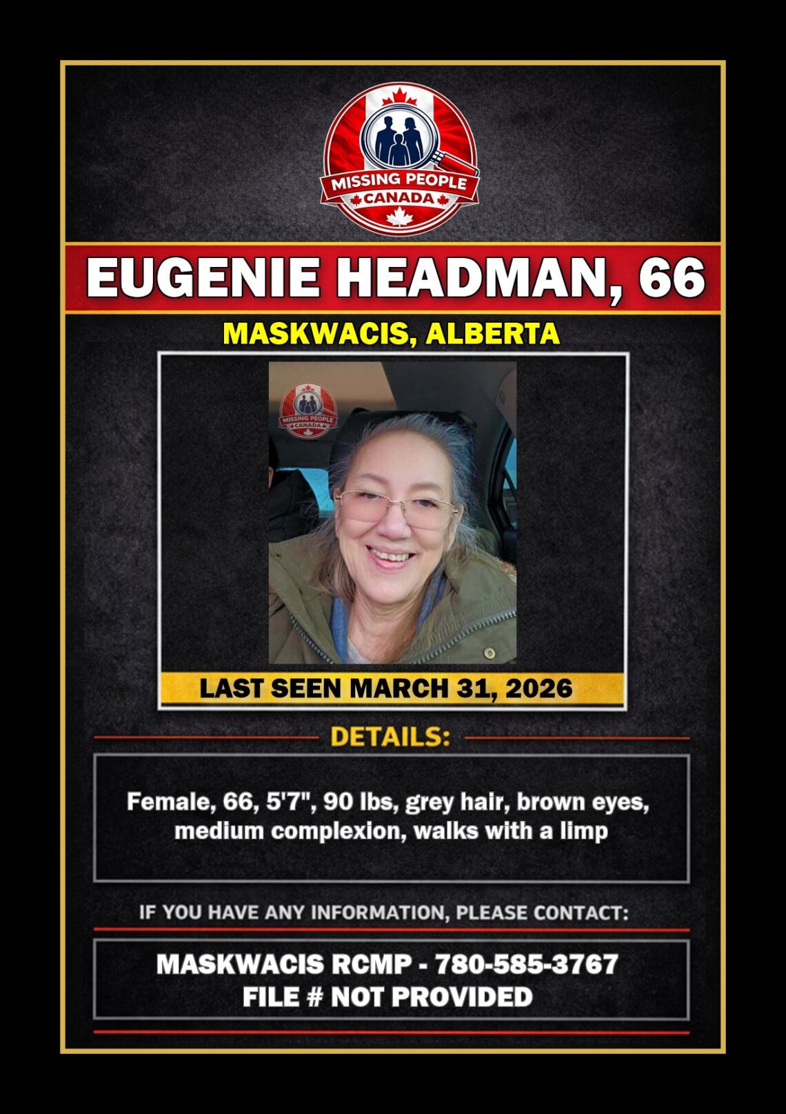 MISSING PERSON CANADA RELEASE
