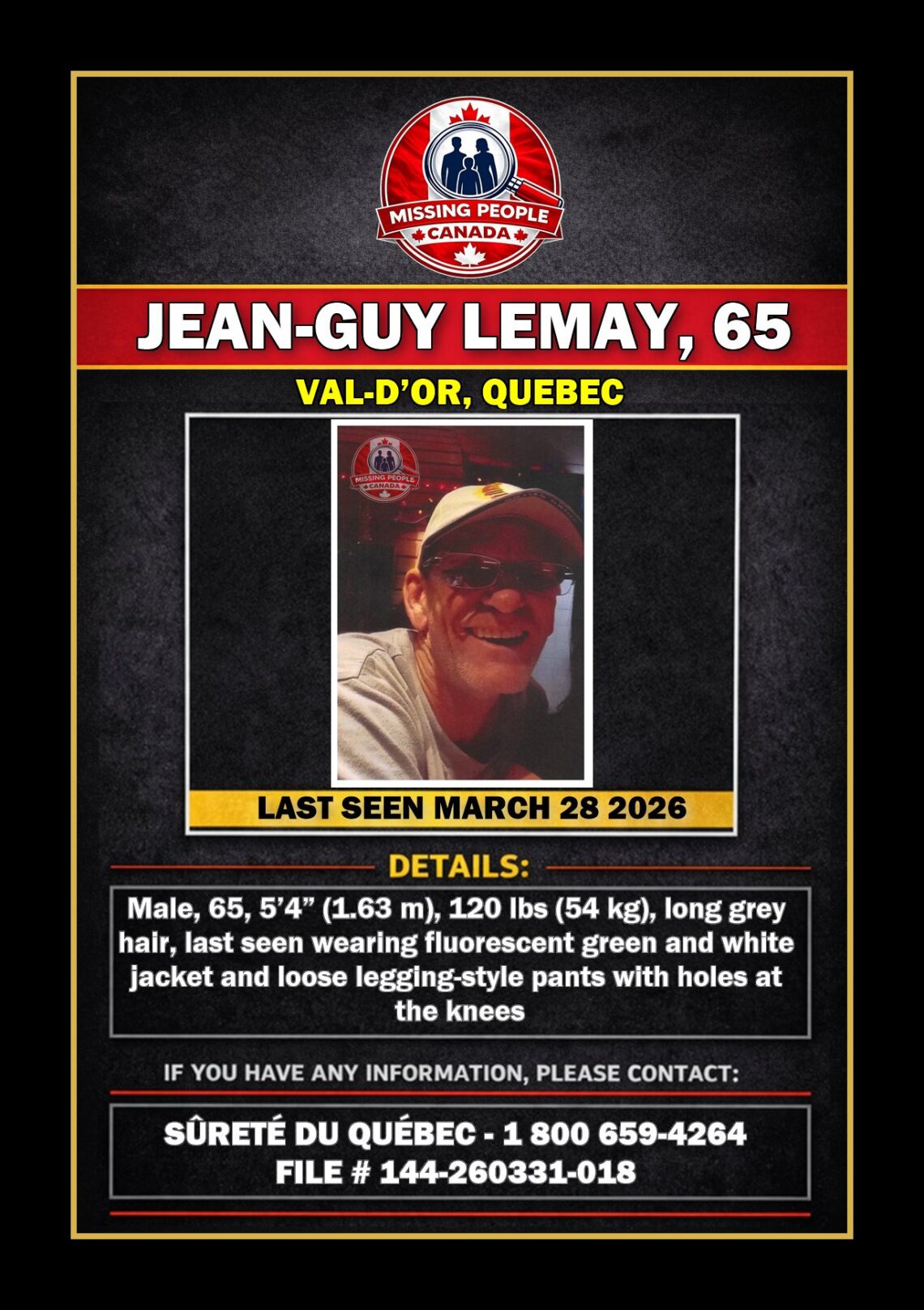 MISSING PERSON CANADA RELEASE