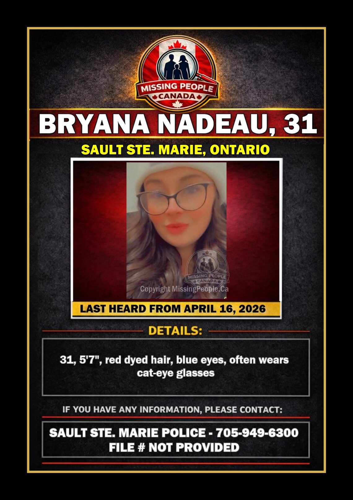 MISSING PERSON CANADA RELEASE