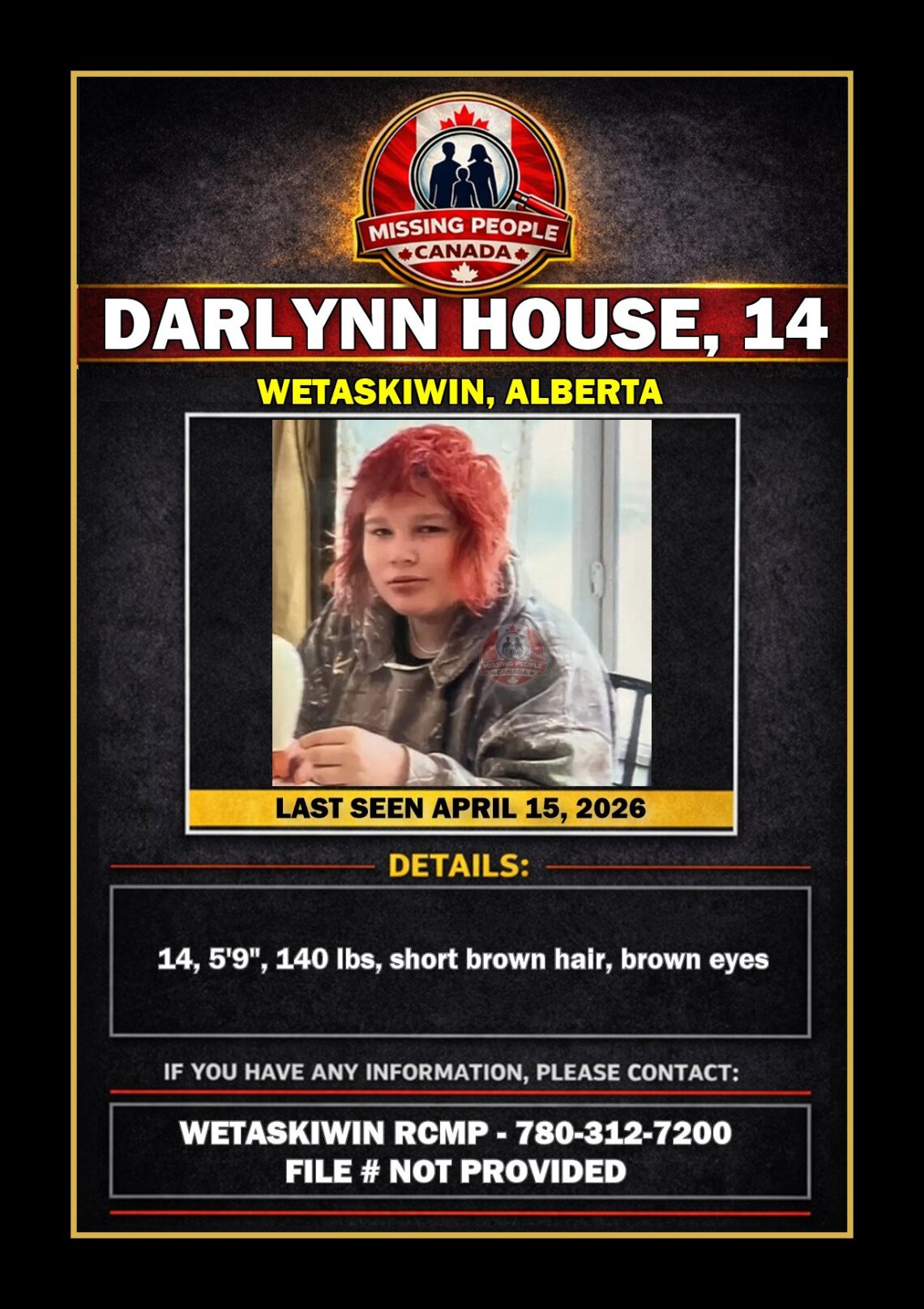MISSING PERSON CANADA RELEASE