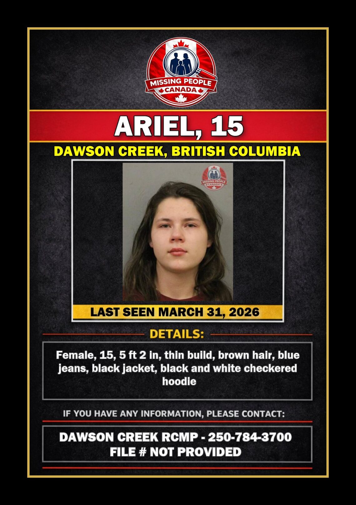 MISSING PERSON CANADA RELEASE