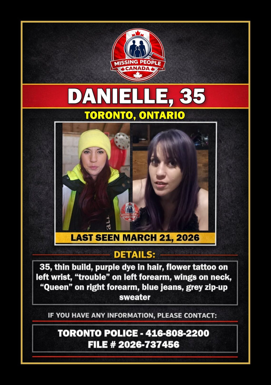 MISSING PERSON CANADA RELEASE