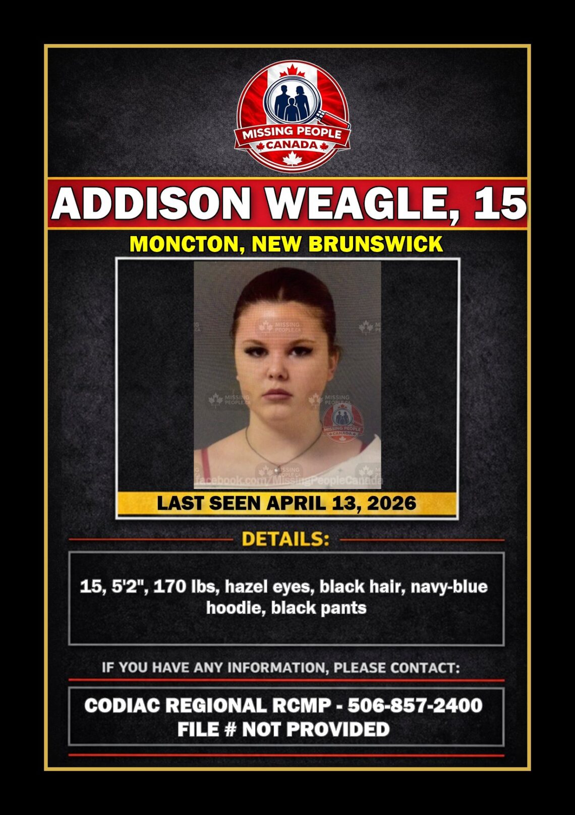 MISSING PERSON CANADA RELEASE