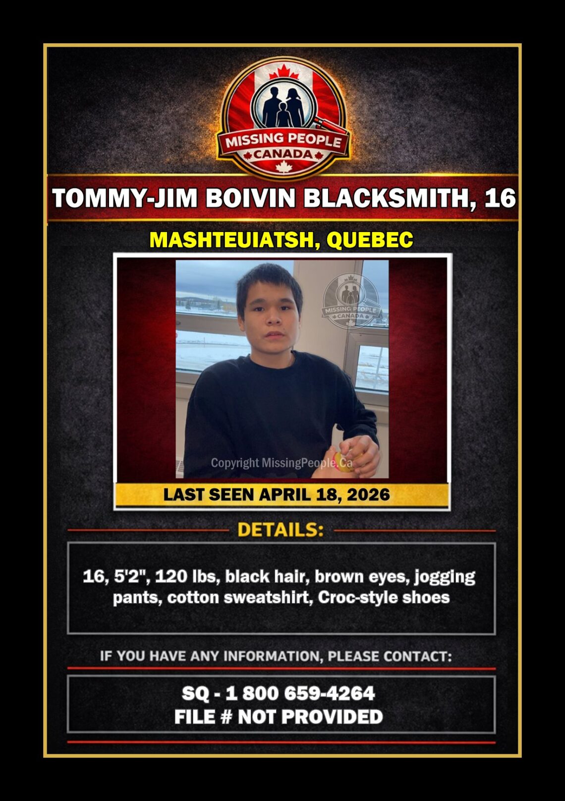 MISSING PERSON CANADA RELEASE