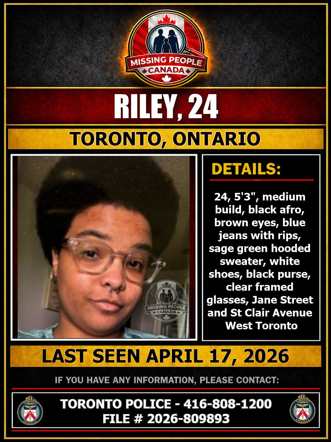 MISSING PERSON CANADA RELEASE