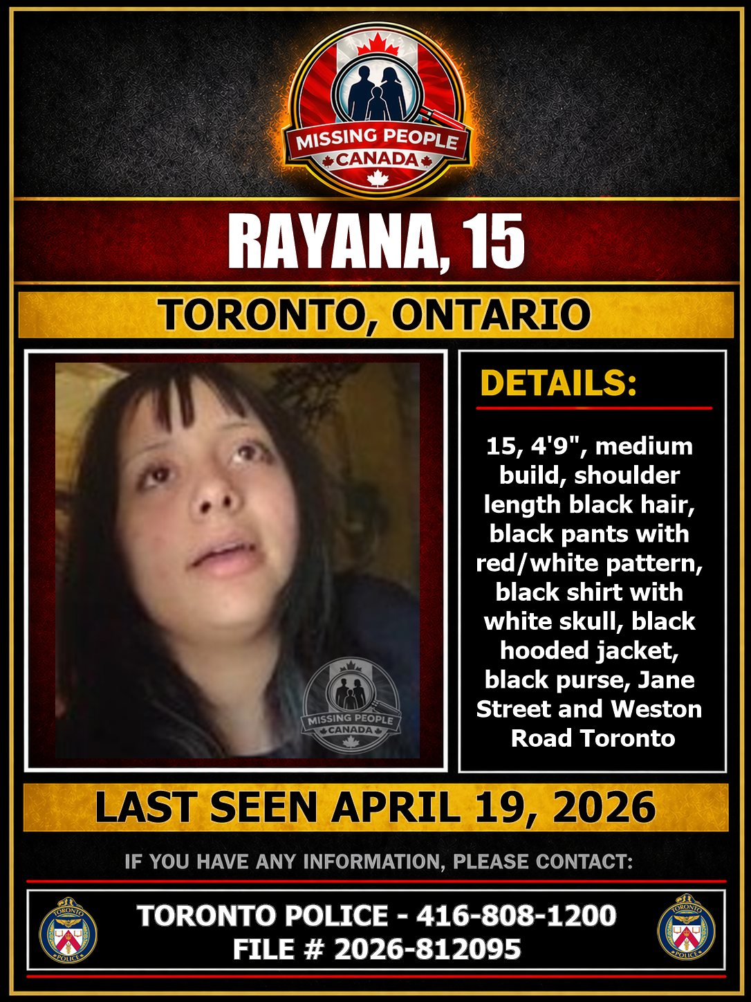 MISSING PERSON CANADA RELEASE