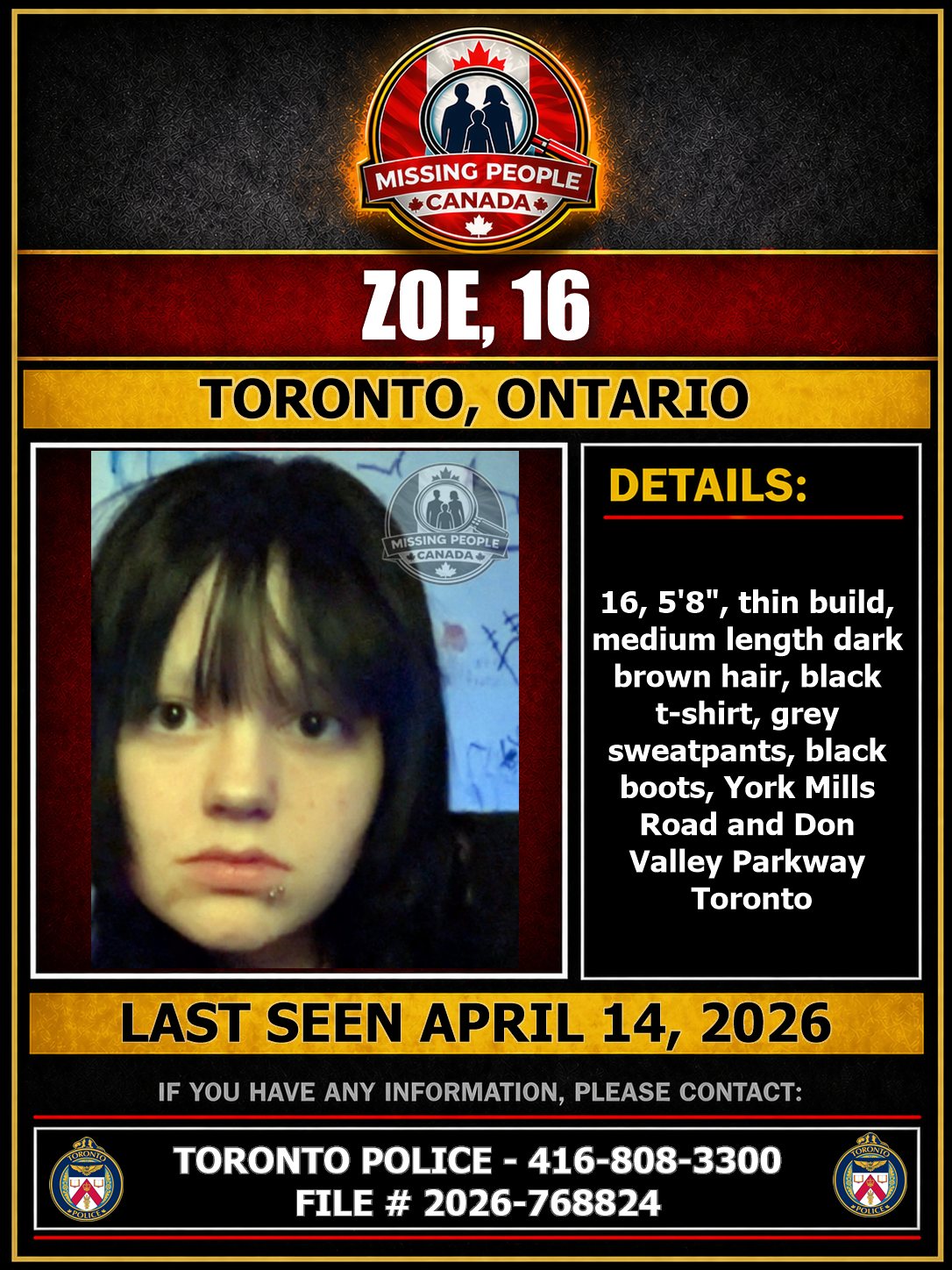 MISSING PERSON CANADA RELEASE