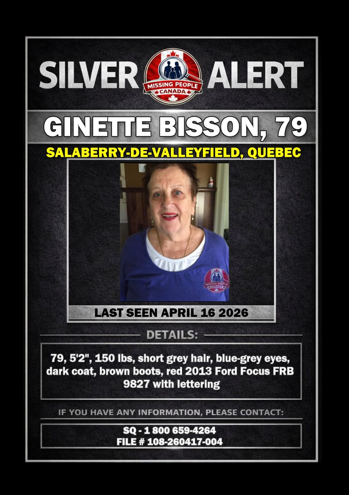 MISSING PERSON CANADA RELEASE