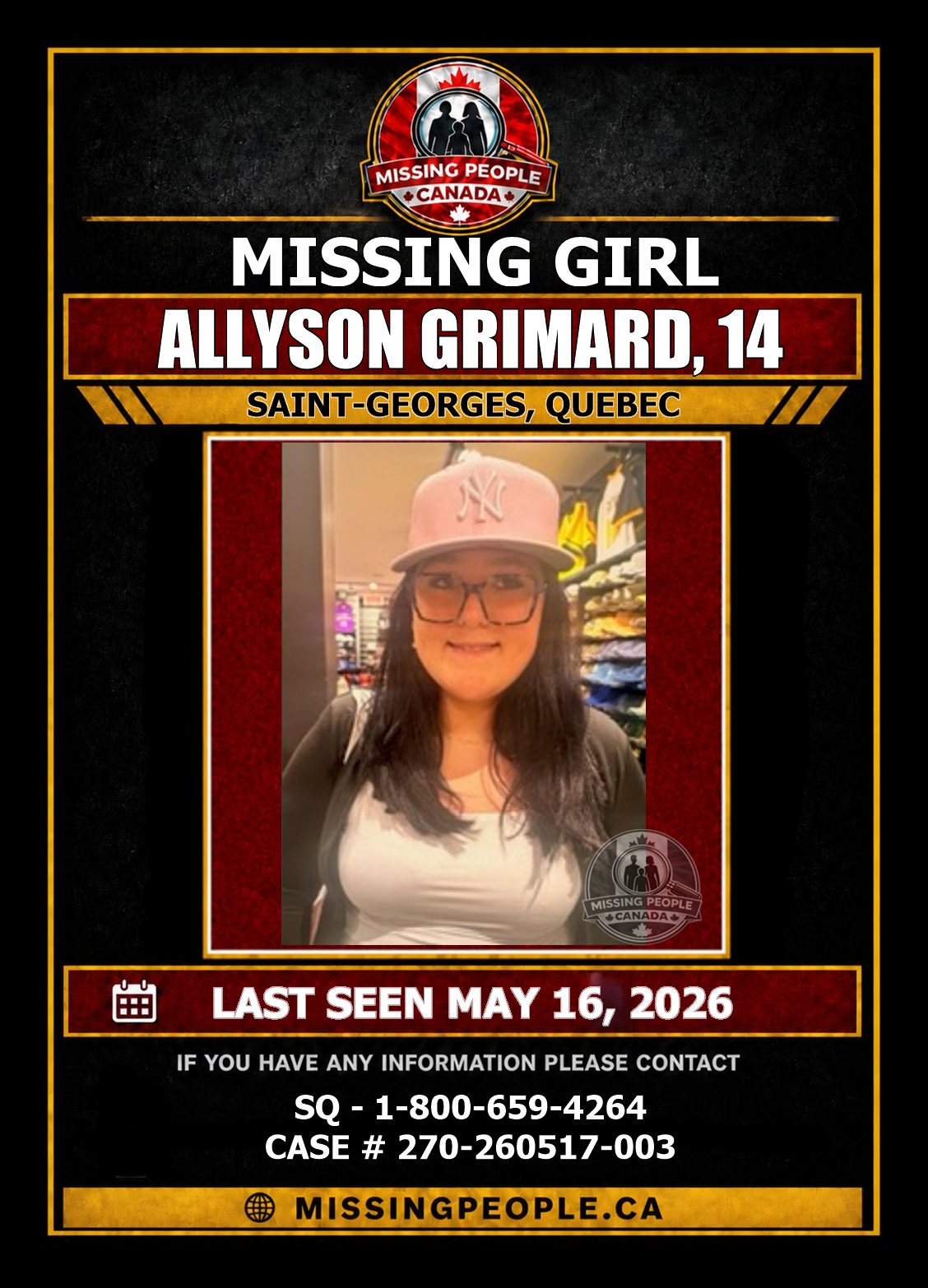 MISSING PERSON CANADA RELEASE