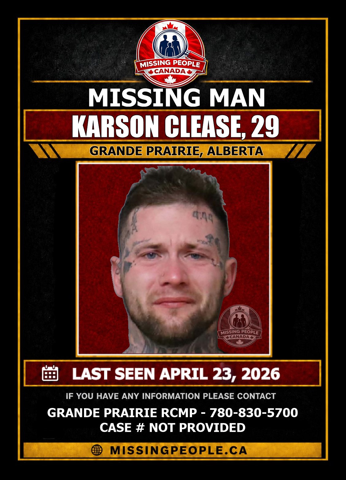 MISSING PERSON CANADA RELEASE