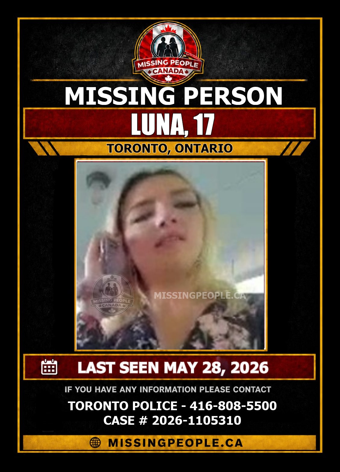 MISSING PERSON CANADA RELEASE