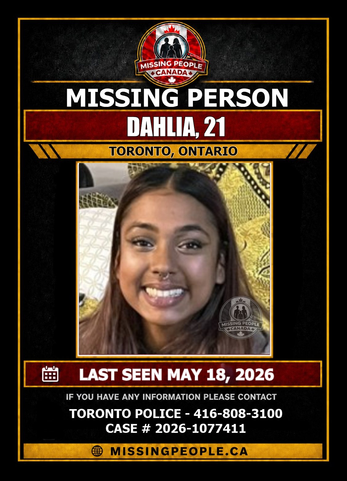 MISSING PERSON CANADA RELEASE