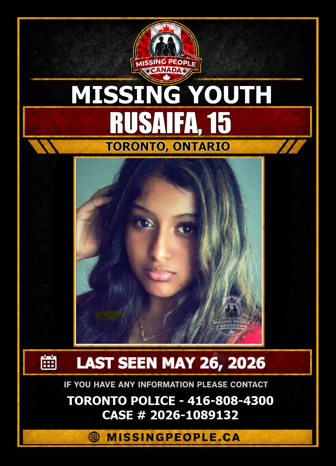 MISSING PERSON CANADA RELEASE