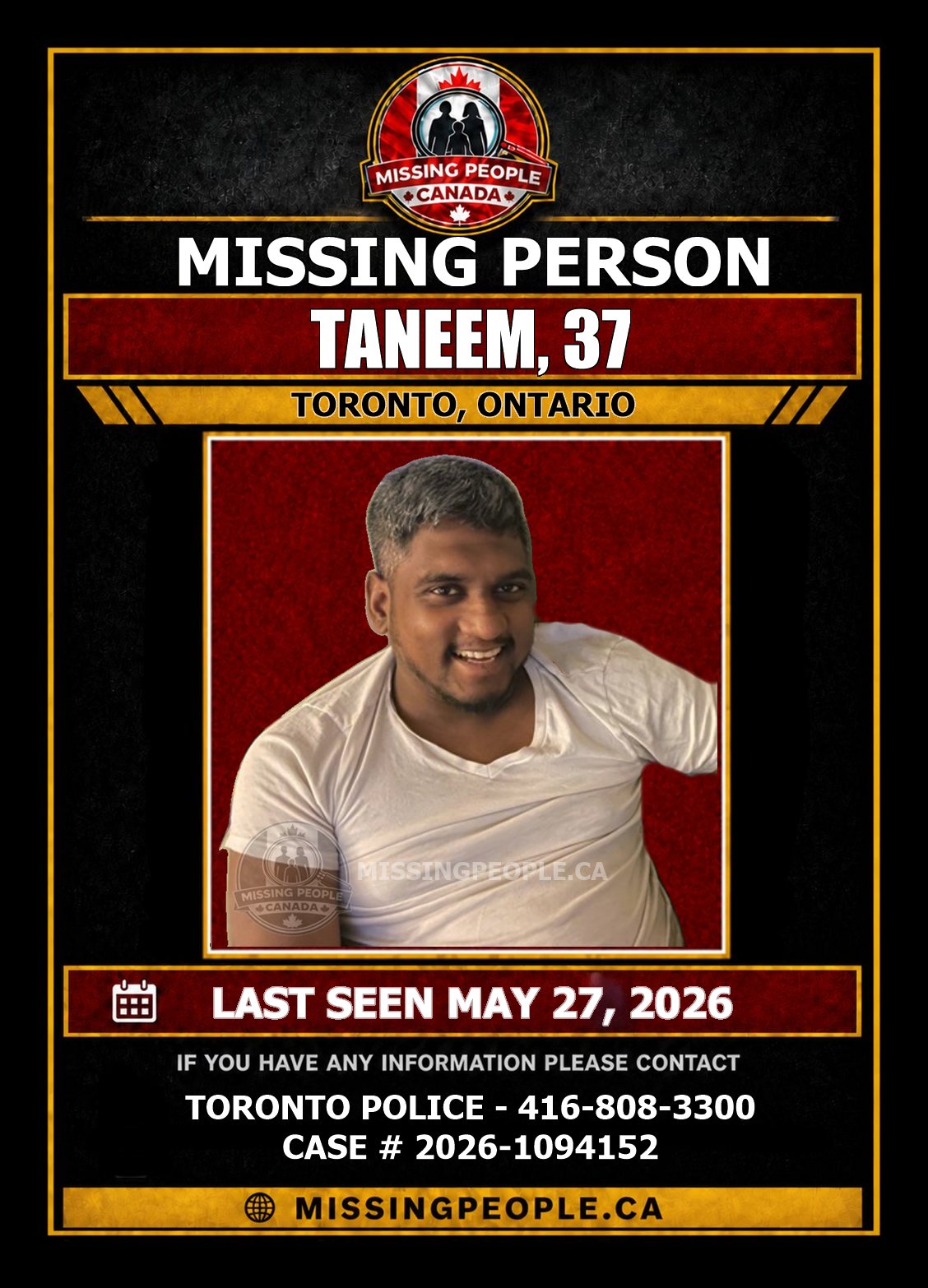 MISSING PERSON CANADA RELEASE