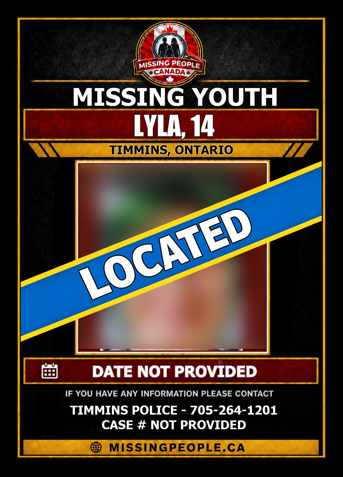 MISSING PERSON CANADA RELEASE