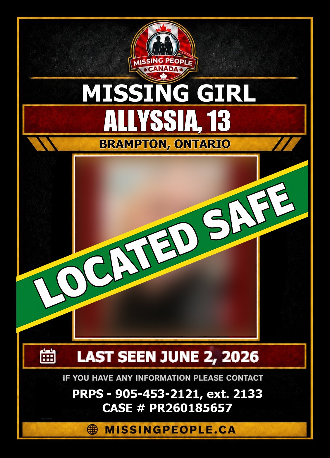 MISSING PERSON CANADA RELEASE