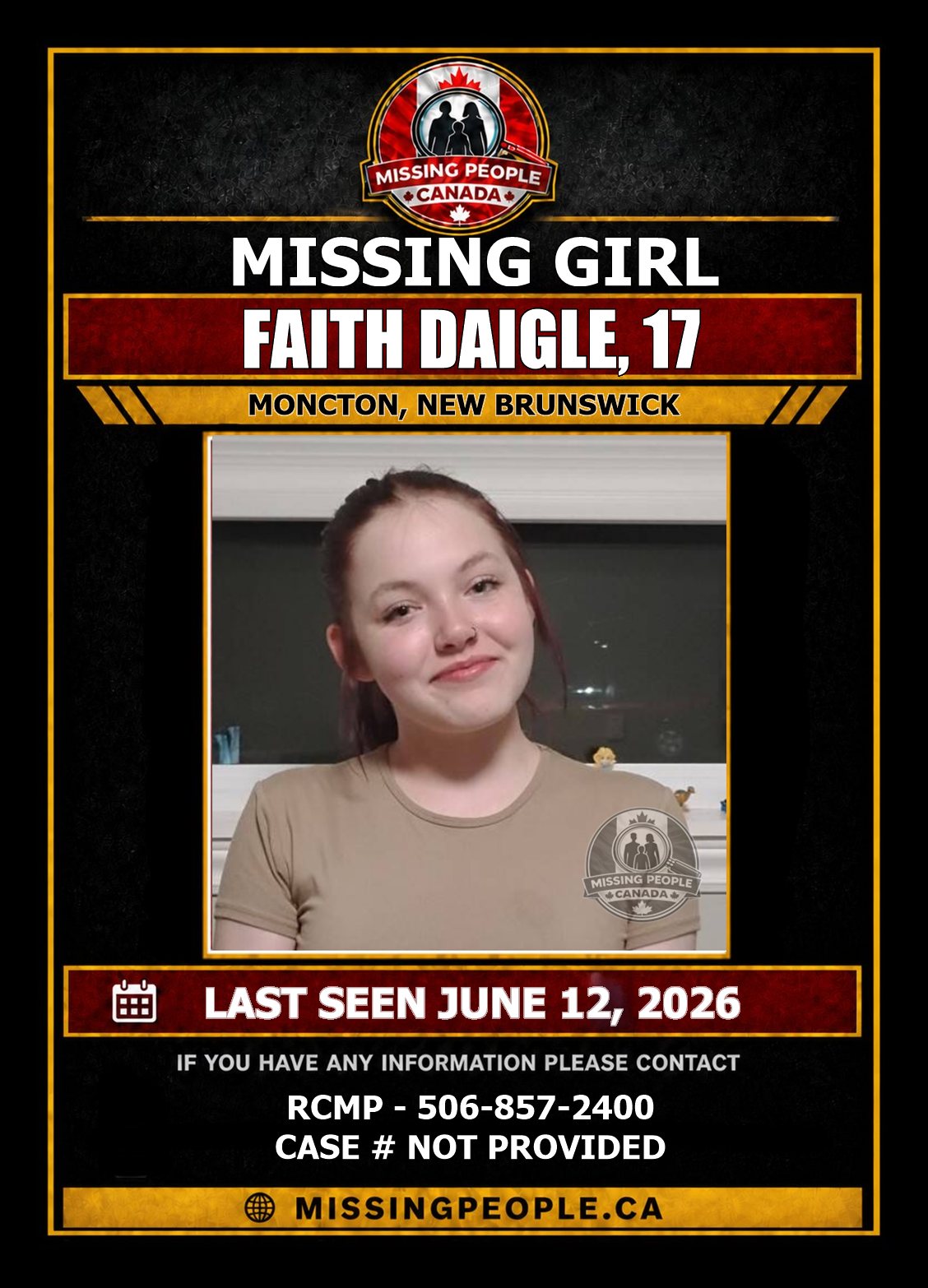 MISSING PERSON CANADA RELEASE