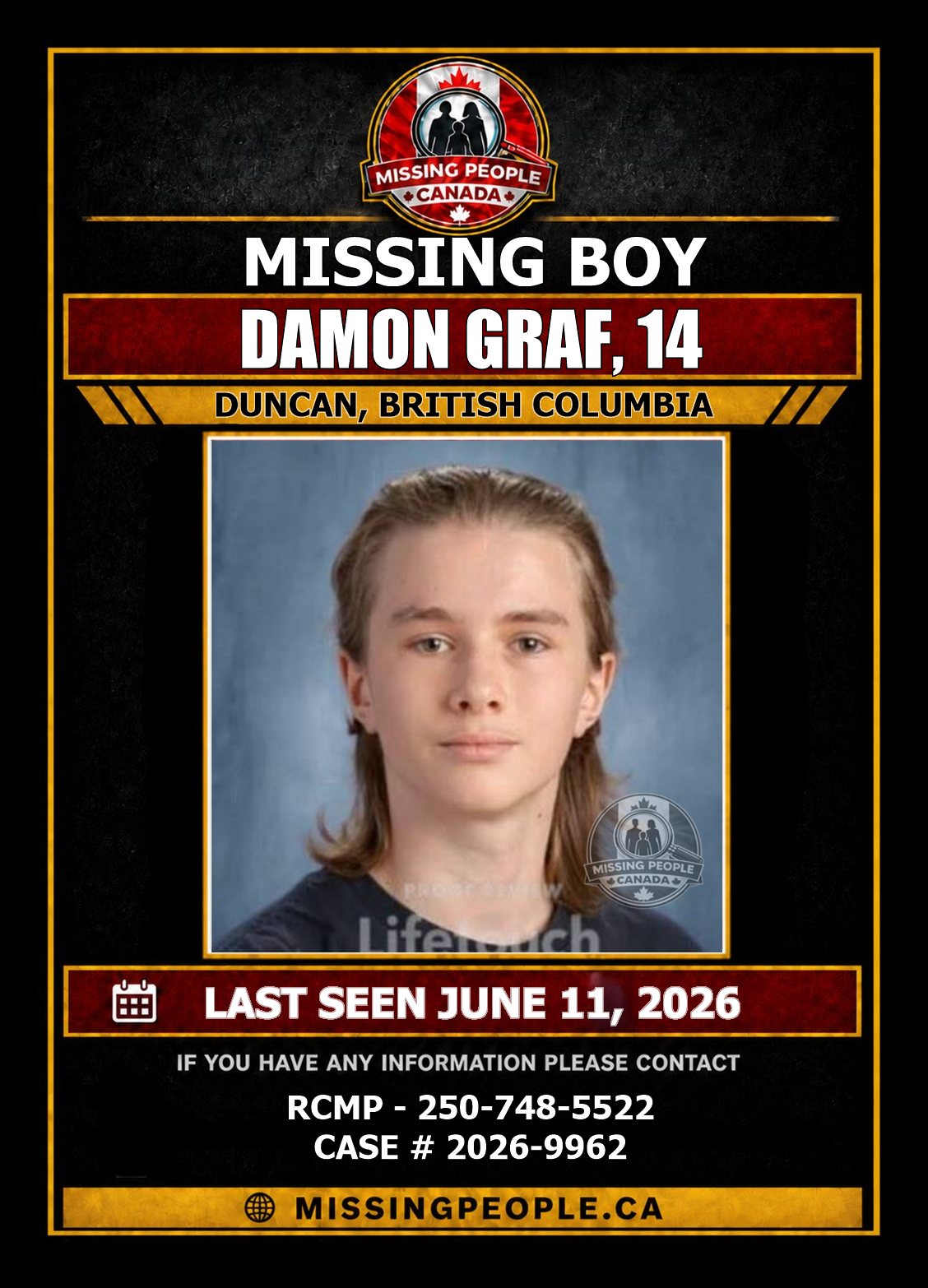 MISSING PERSON CANADA RELEASE