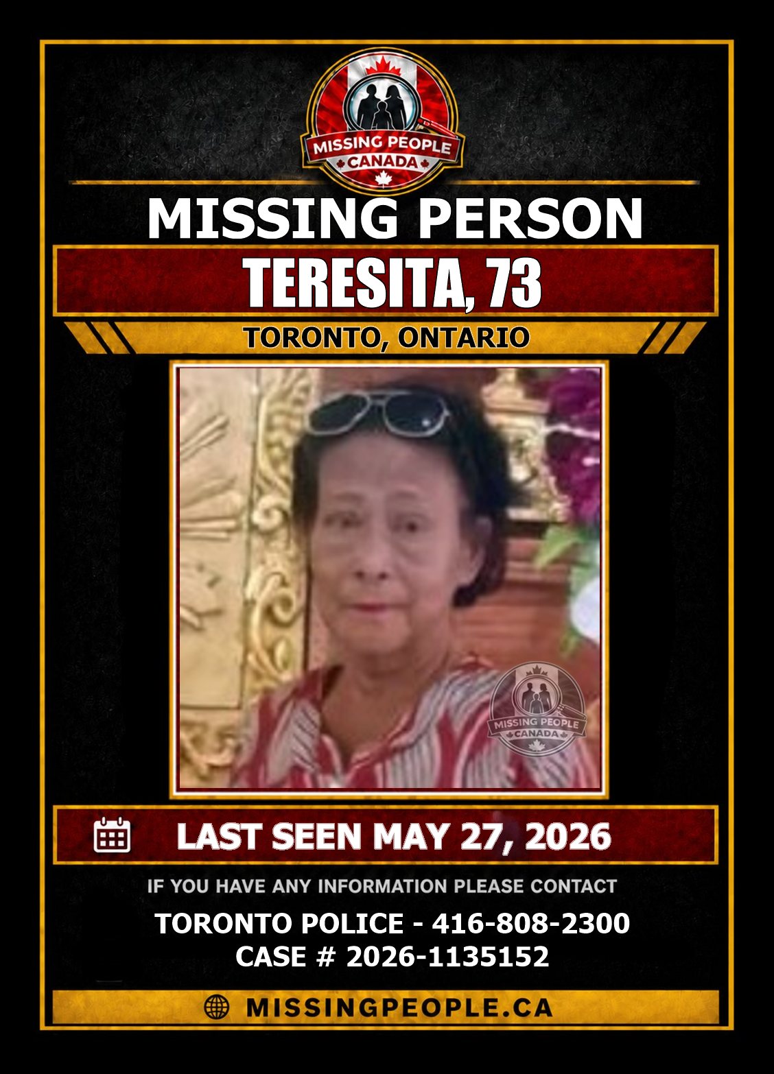 MISSING PERSON CANADA RELEASE