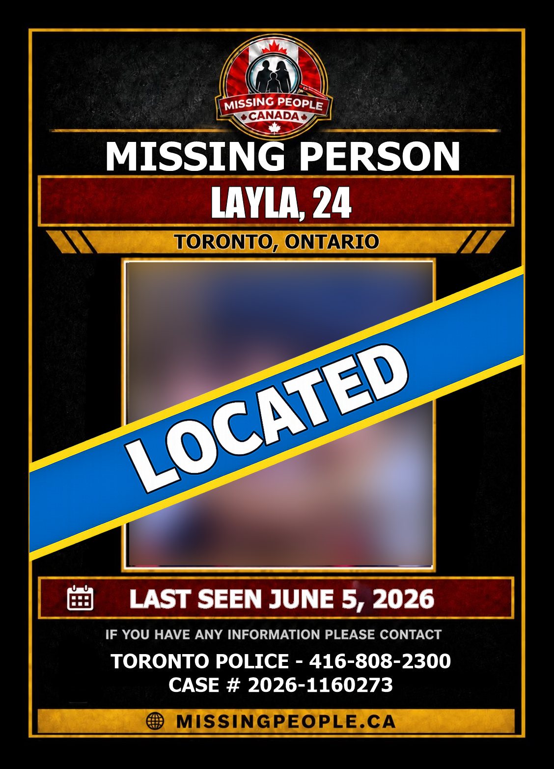 MISSING PERSON CANADA RELEASE