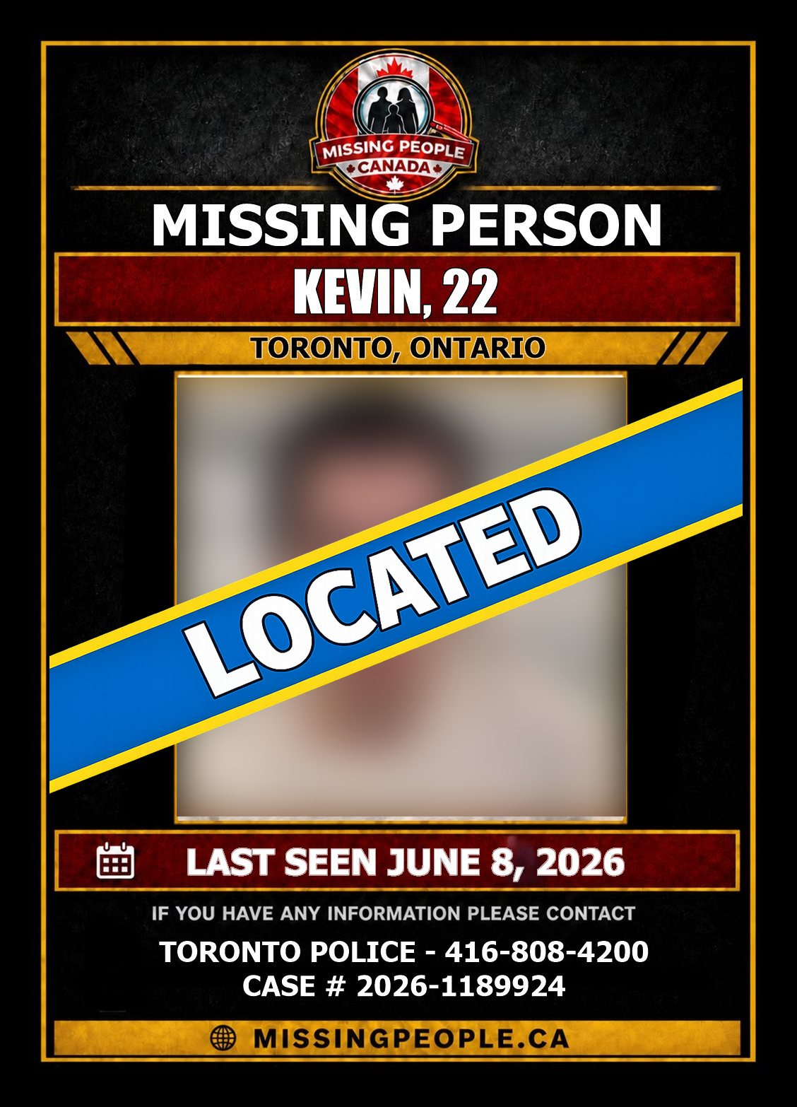 MISSING PERSON CANADA RELEASE