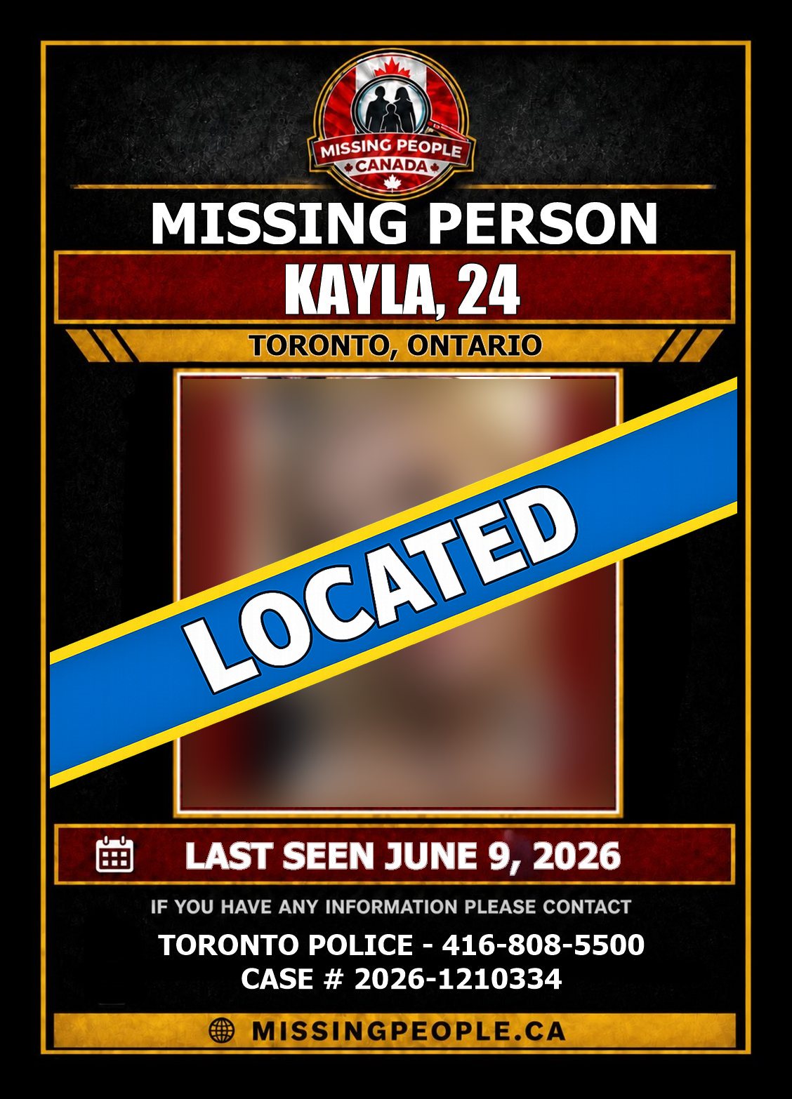 MISSING PERSON CANADA RELEASE
