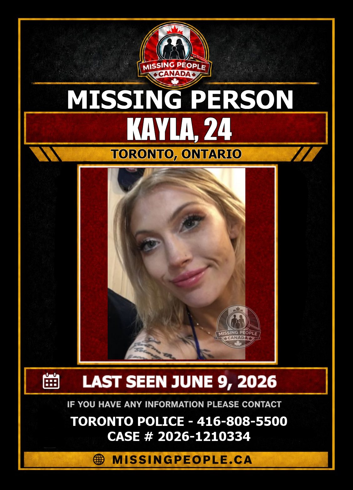 MISSING PERSON CANADA RELEASE
