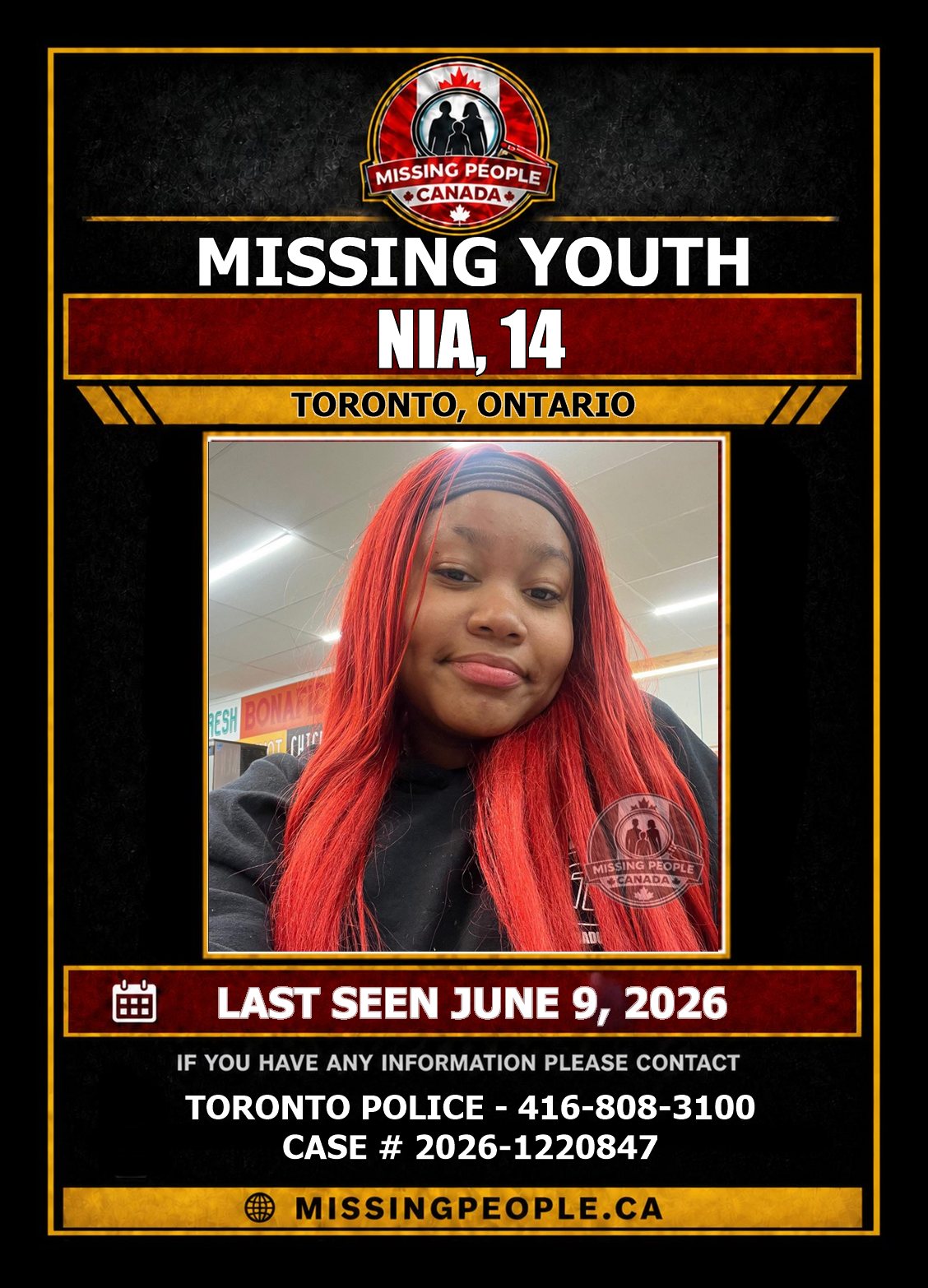 MISSING PERSON CANADA RELEASE