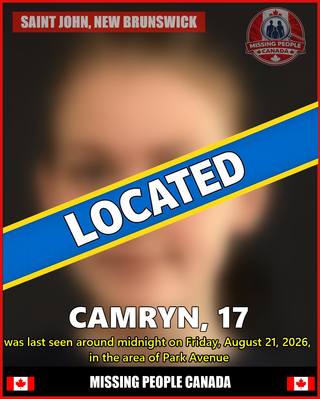 MISSING PERSON CANADA RELEASE