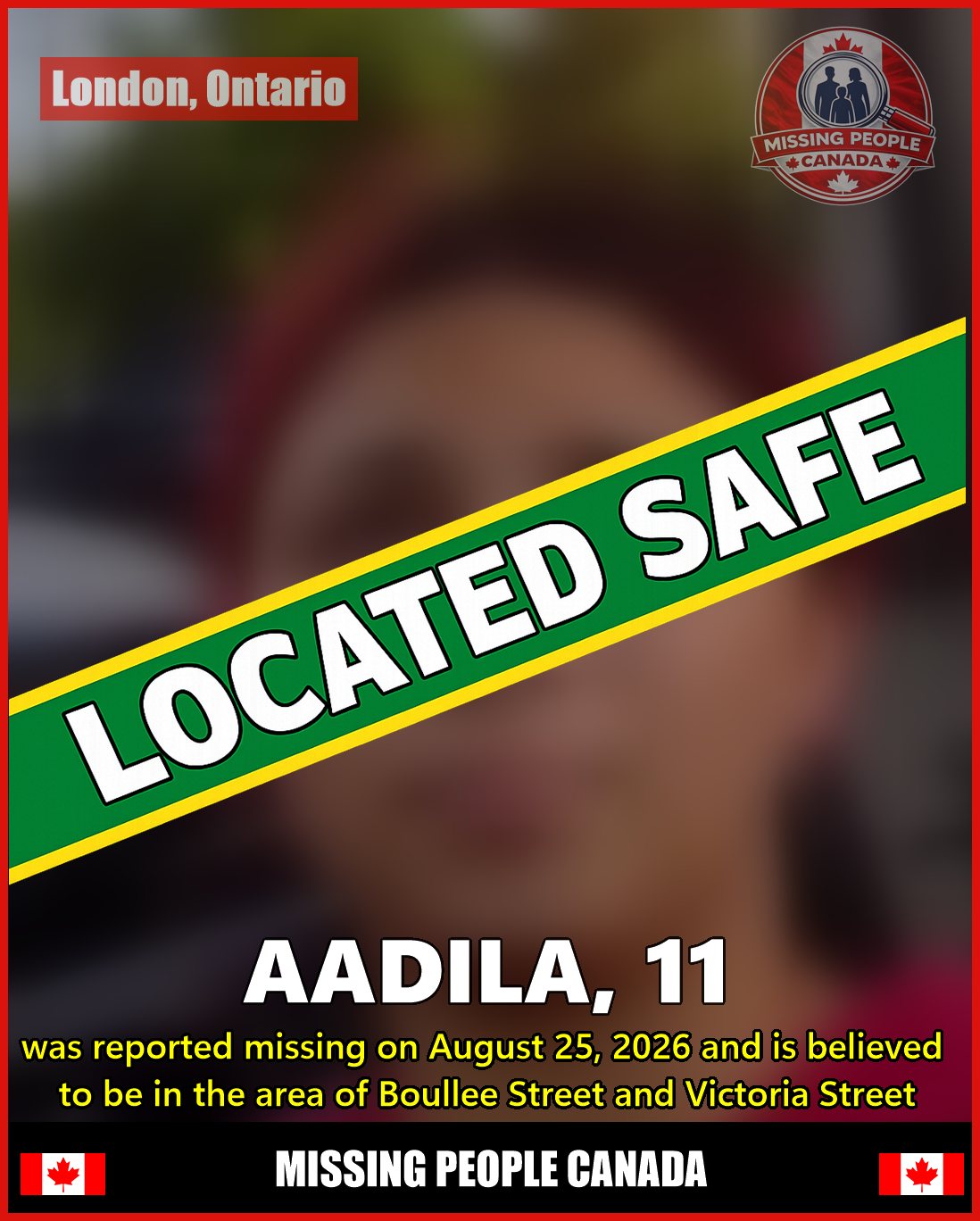 MISSING PERSON CANADA RELEASE