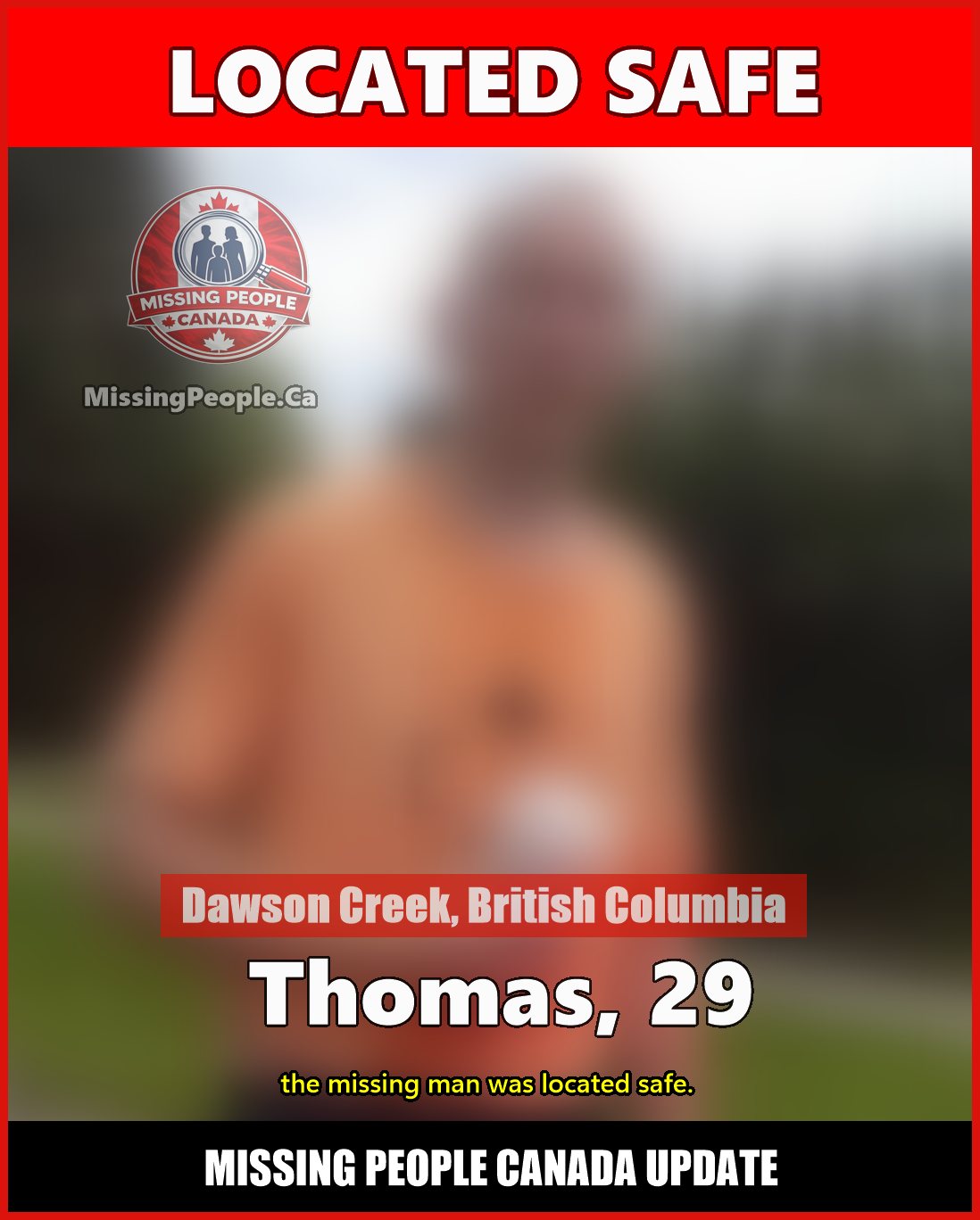 MISSING PERSON CANADA RELEASE