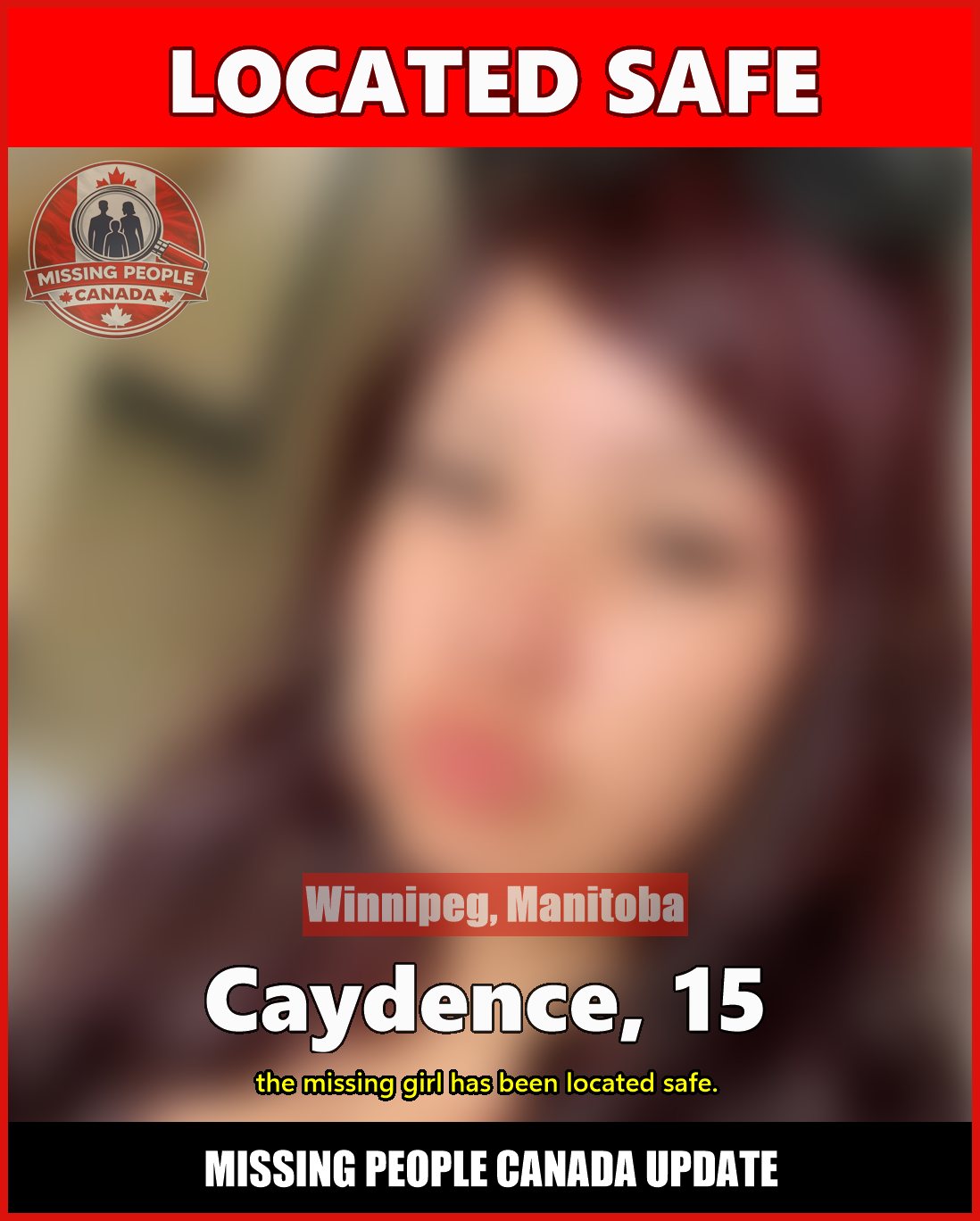 MISSING PERSON CANADA RELEASE
