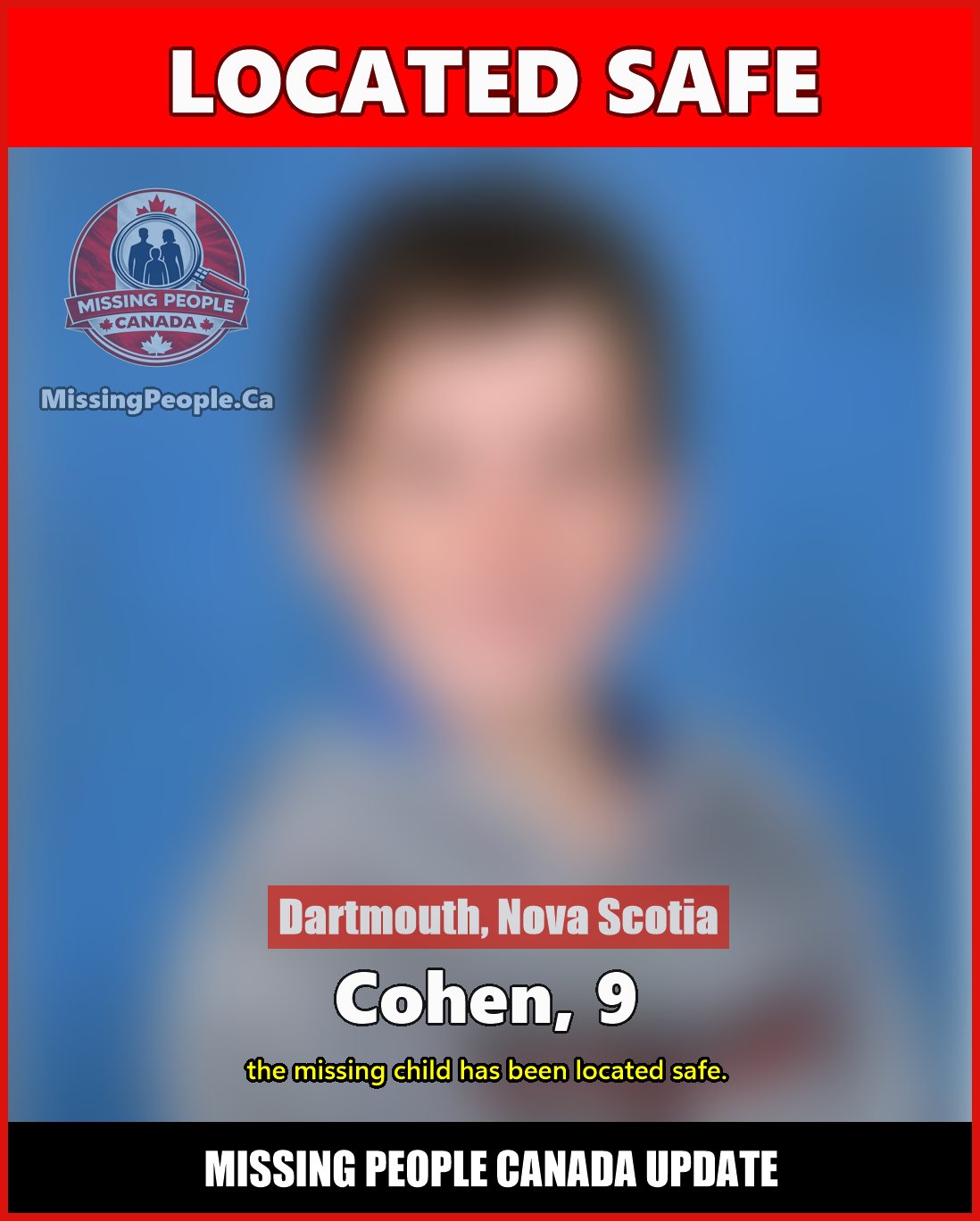MISSING PERSON CANADA RELEASE