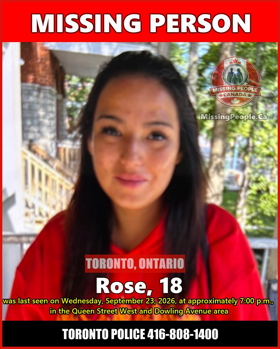 MISSING PERSON CANADA RELEASE