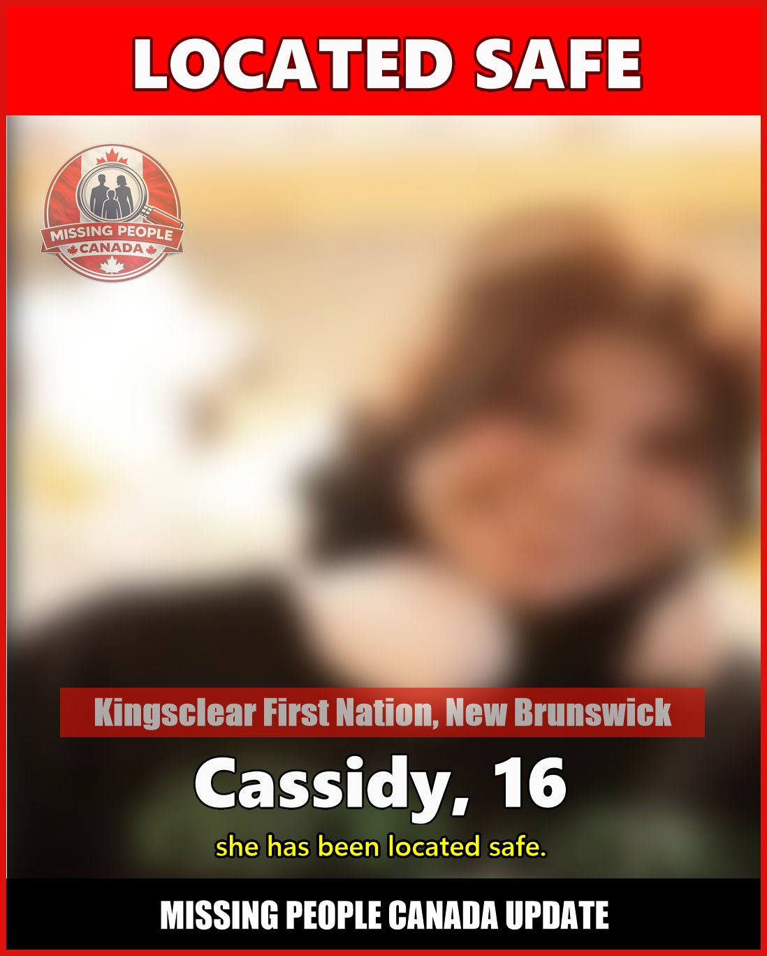 MISSING PERSON CANADA RELEASE