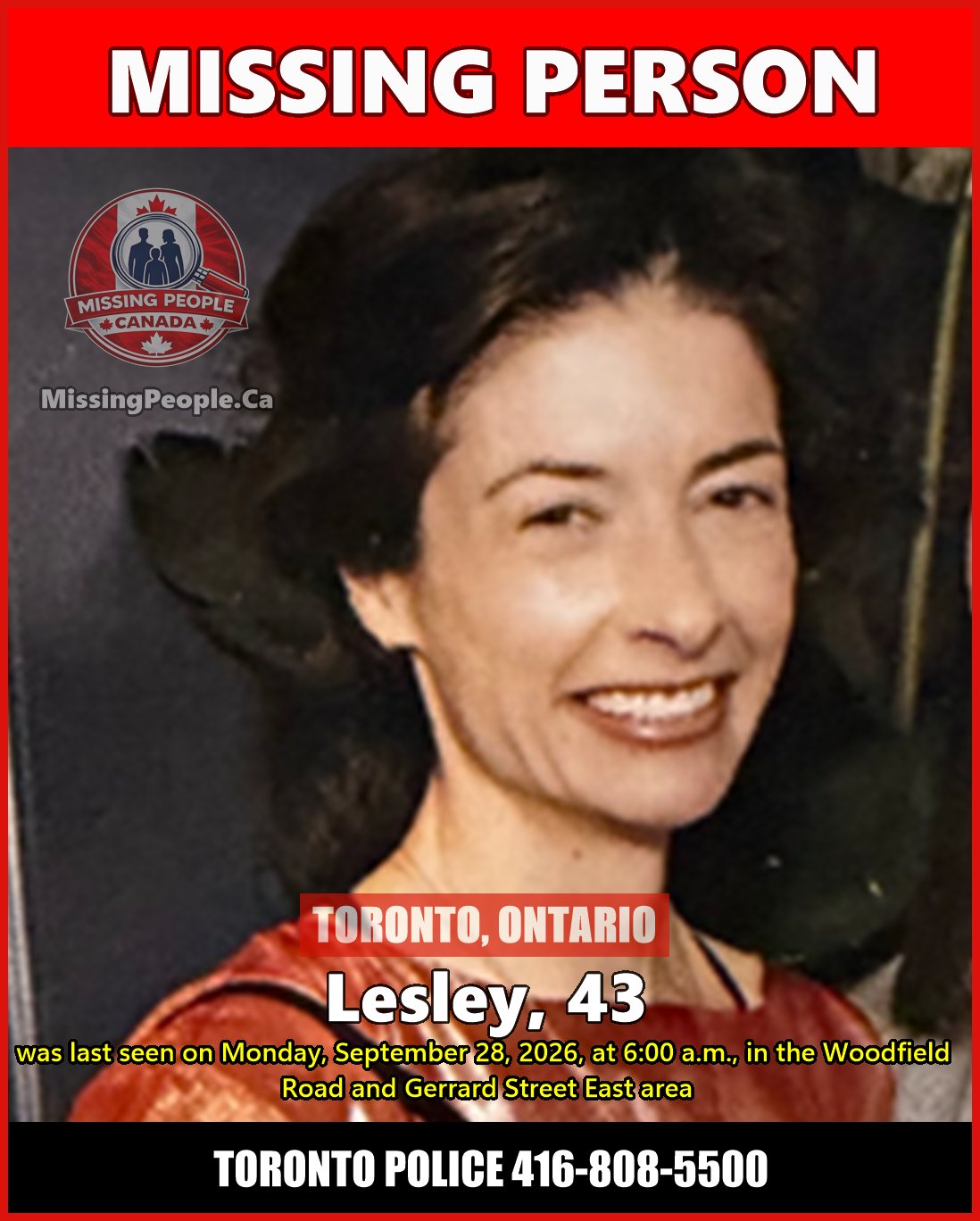 MISSING PERSON CANADA RELEASE
