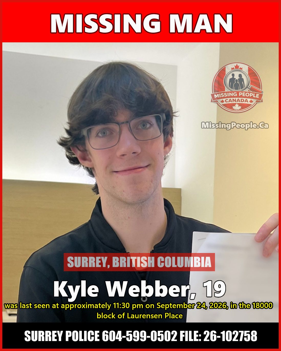 MISSING PERSON CANADA RELEASE
