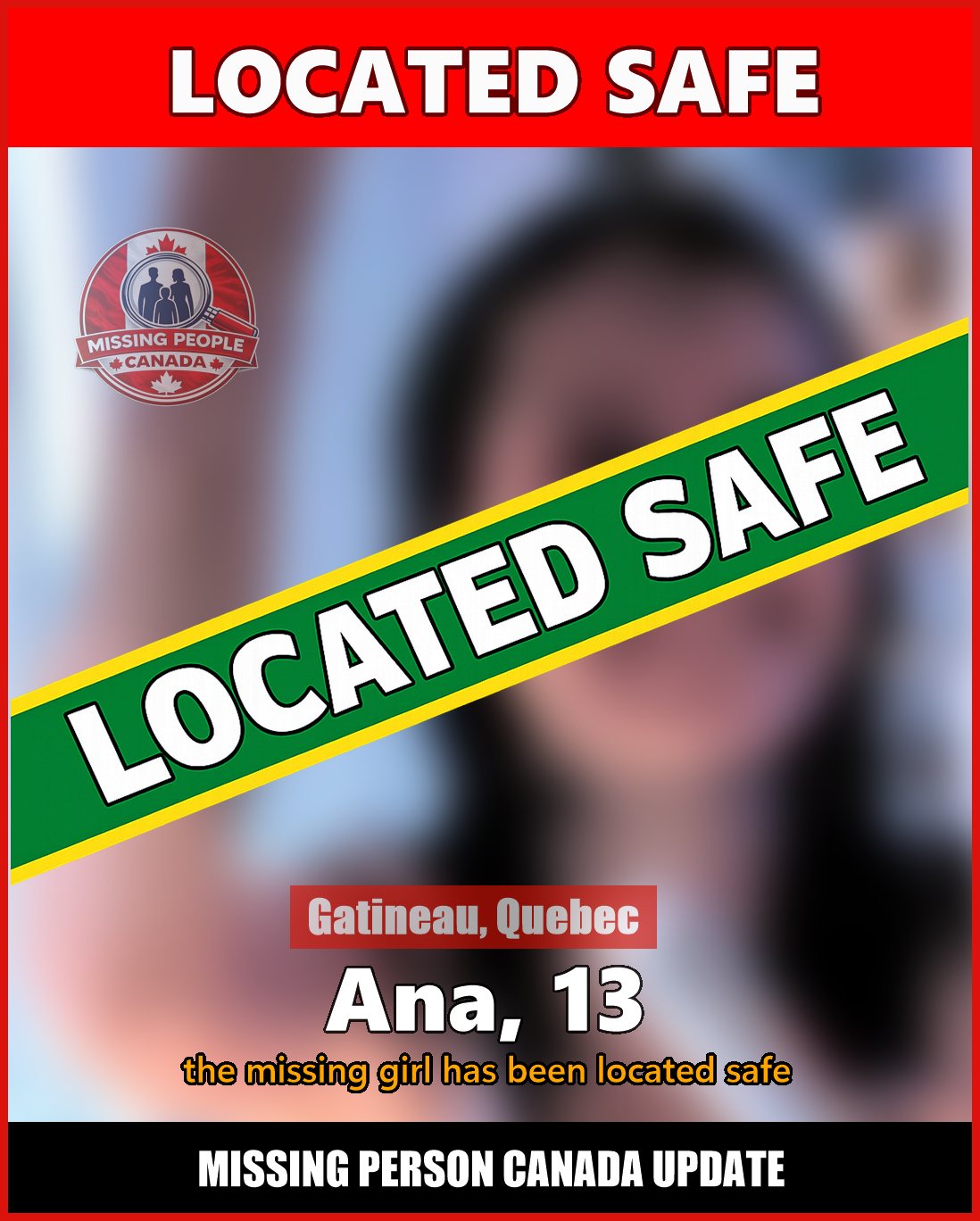 MISSING PERSON CANADA RELEASE