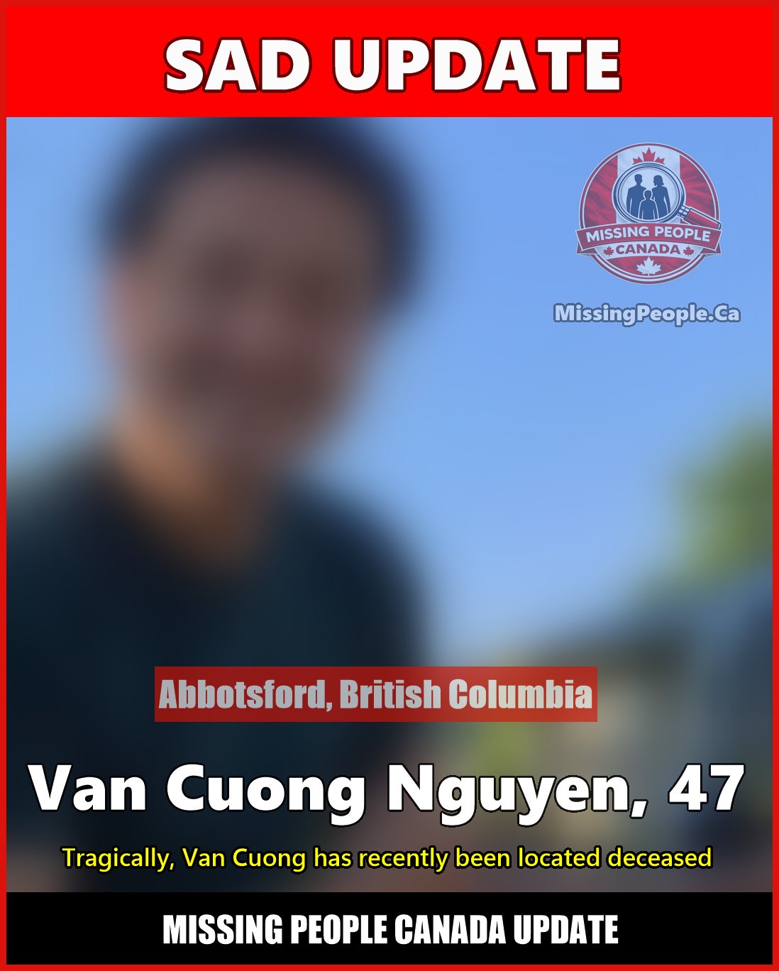 MISSING PERSON CANADA RELEASE