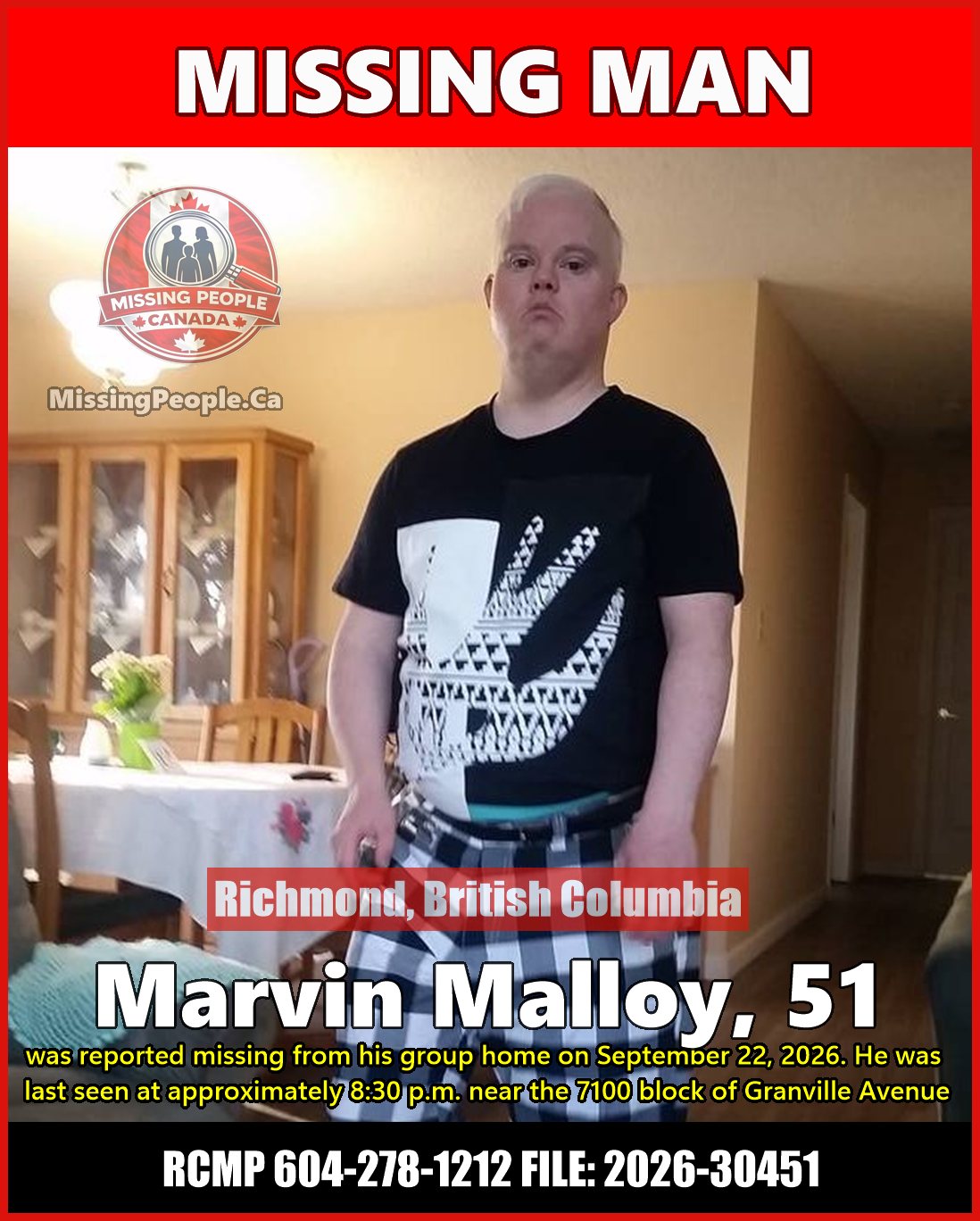 MISSING PERSON CANADA RELEASE
