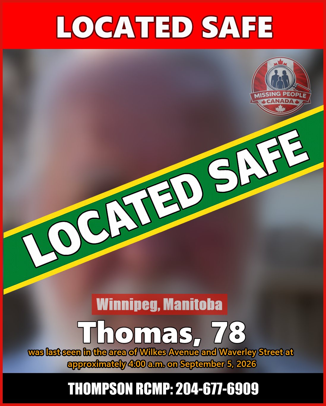 MISSING PERSON CANADA RELEASE